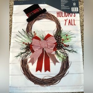 Christmas Garden Flag 12.5"x18" 3D Snowman Happy Holidays Y’all